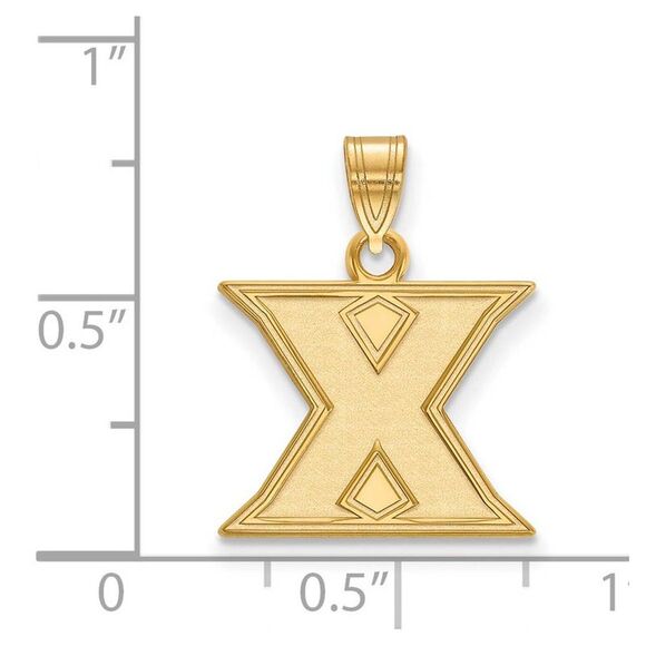 14k Gold Plated Silver Xavier U. Small Initial X Pendant - Picture 2 of 3